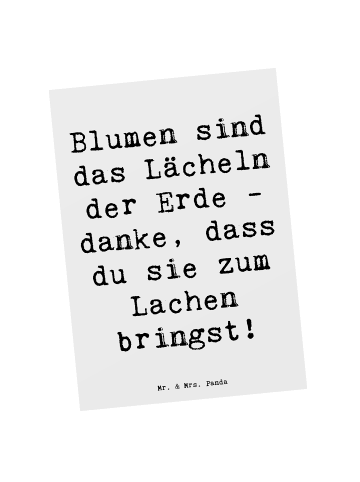 Mr. & Mrs. Panda Postkarte Spruch Florist Erde Lächeln mit Spruch in Weiß