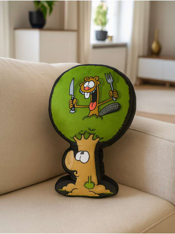 Ralph Ruthe Ralph Ruthe Kissen - Biber und Baum  51 x 31 cm in Mehrfarbig