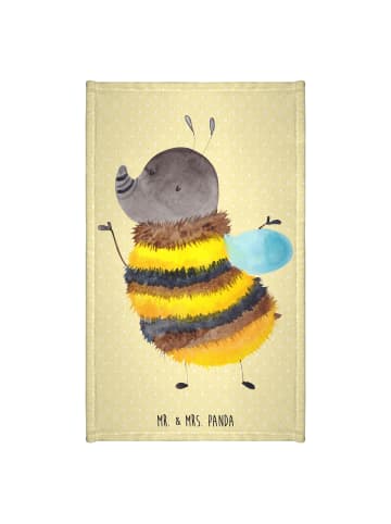 Mr. & Mrs. Panda Gästehandtuch Hummel flauschig ohne Spruch in Gelb Pastell