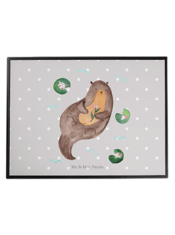 Mr. & Mrs. Panda schreibtischunterlage Otter Seerose ohne Spruch in Grau Pastell