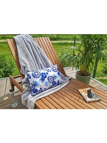JACK Outdoor Dekokissen Motiv 30x50cm inkl. XXL Füllung in Blumen Blau