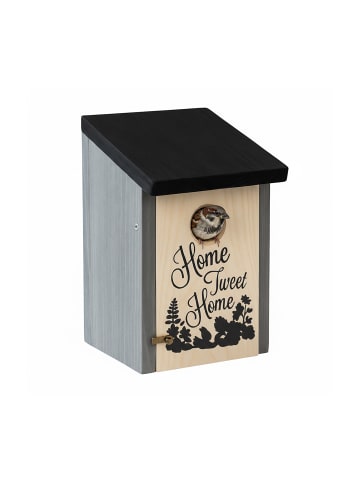 relaxdays Nistkasten in Grau/ Schwarz - (B)12x (H)22 x (T)15 cm