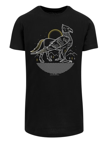 F4NT4STIC Long Cut T-Shirt Harry Potter Buckbeak Line Art in schwarz