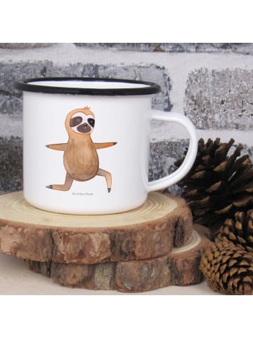 Mr. & Mrs. Panda Trinkbecher Faultier Yoga ohne Spruch in Weiß