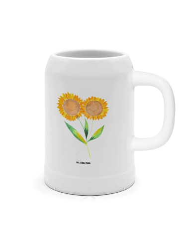 Mr. & Mrs. Panda Seidel Blume Sonnenblume ohne Spruch in Weiß