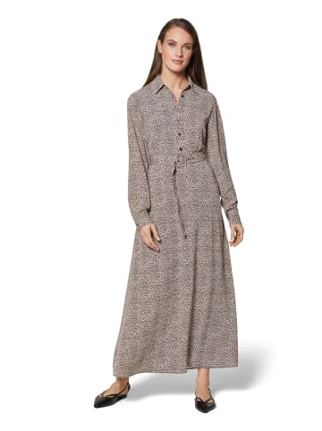 MADELEINE Langes Hemdblusenkleid mit Unikat-Print in espresso / multicolor