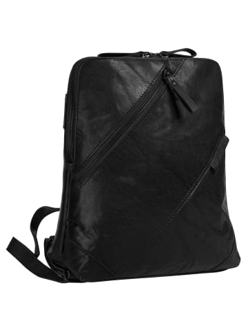 SPIKES & SPARROW Rucksack echt Leder in schwarz