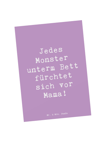 Mr. & Mrs. Panda Postkarte Spruch Mama Mut mit Spruch in Lavendeltraum