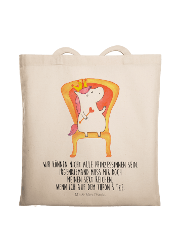 Mr. & Mrs. Panda Tragetasche Einhorn Prinzessin mit Spruch in Creme