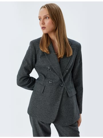 KOTON Blazer in Anthrazit Kariert