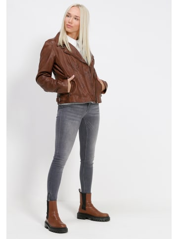 CBL Damen Lederjacke in Mokka Braun