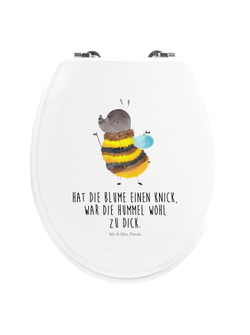 Mr. & Mrs. Panda WC Brille Hummel flauschig mit Spruch in Weiß