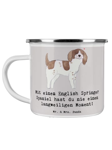 Mr. & Mrs. Panda Becher English Springer Spaniel Spaß mit Spruch in Grau Pastell