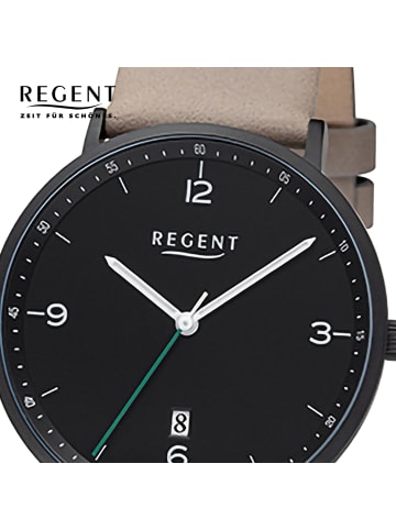 Regent Analog-Armbanduhr Regent Lederarmband braun mittel (ca. 39mm)