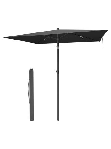 SONGMICS Sonnenschirm Sheld in Grau - (B)120 x (H)230 x (T)190 cm