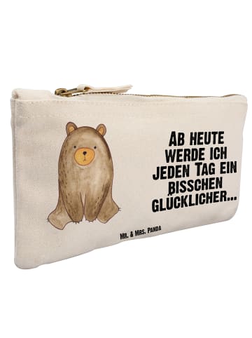 Mr. & Mrs. Panda kosmetiktäschchen Bär sitzend mit Spruch in Weiß