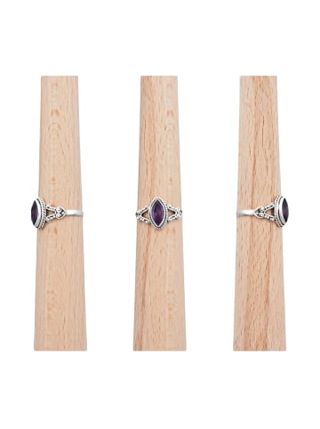 mantraroma 925er Silber - Ringe mit Amethyst facettiert