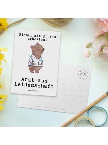 Mr. & Mrs. Panda Ansichtskarte Arzt Leidenschaft mit Spruch in Weiß