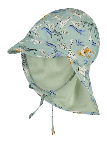 Sterntaler Schirmmütze mit Nackenschutz Zootiere in hellgrün