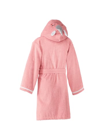 Erwin Müller Frottier Kinder-Bademantel mit Kapuze Einhorn in rosa