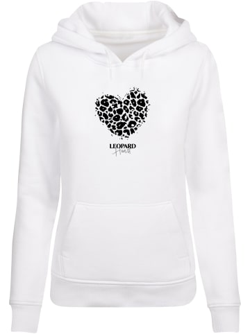 Merchcode Merchcode Ladies Leopard Heart Heavy Hoody in white
