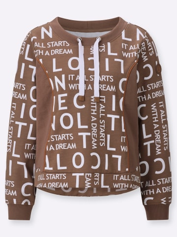 WITT WEIDEN Sweatshirt in braun-weiß-bedruckt