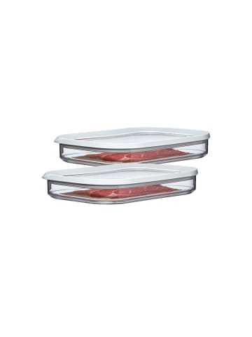 2er Set Aufschnittdosen Modula in Transparent 550 ml