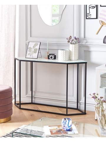 Beliani Konsolentisch PERRIN in Weiß/Schwarz - (W) 120 x (H) 75 x (L) 35 cm