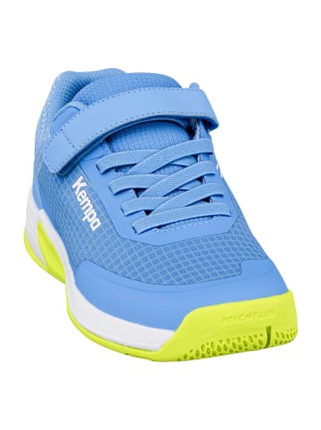 Kempa Hallen-Sport-Schuhe Wing 3.0 Kids in blau/weiß/limonengrün