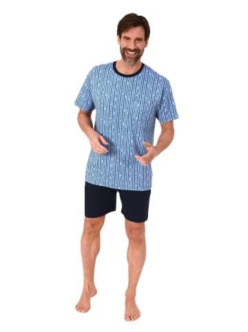 NORMANN Kurzarm Schlafanzug Shorty Pyjama 125 105 90 554 in hellblau