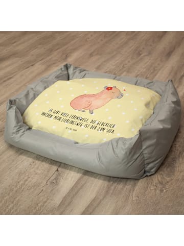 Mr. & Mrs. Panda Katzenkorb Capybara Blume mit Spruch in Gelb Pastell