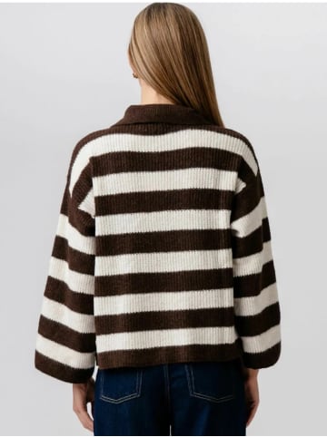 TeeShoppen Pullover Josie in Brown-Off White