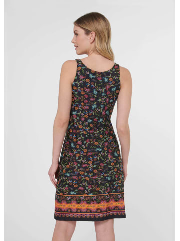 MADELEINE Bedrucktes Kleid mit Wasserfallausschnitt in schwarz / multicolor