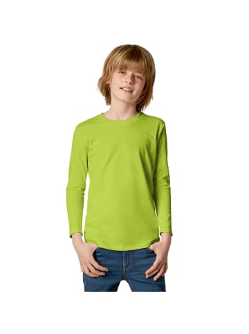 tectake Einfarbiges Langarm-Shirt für Kinder, hellgrün