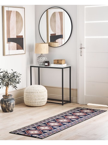 Beliani Kurzflor KANGAL in Blau/Rot/Beige - (W) 60 x (L) 200 cm