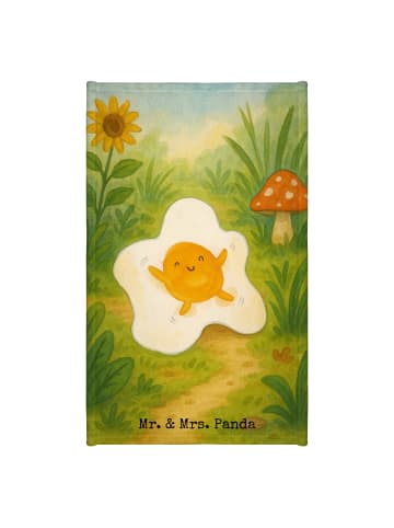 Mr. & Mrs. Panda Mini-Handtuch Spiegelei Ei Design ohne Spruch in Weiß