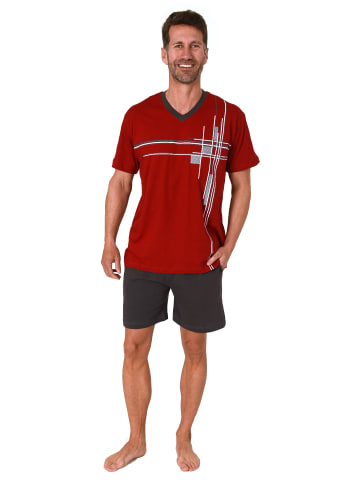 NORMANN Shorty Schlafanzug kurzarm Pyjama - 78175 in rot