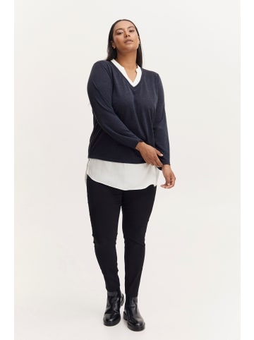 Fransa Strickpullover FPREXAN PU 1 20611407  Modischer 2-in-1-Pullover in Blau