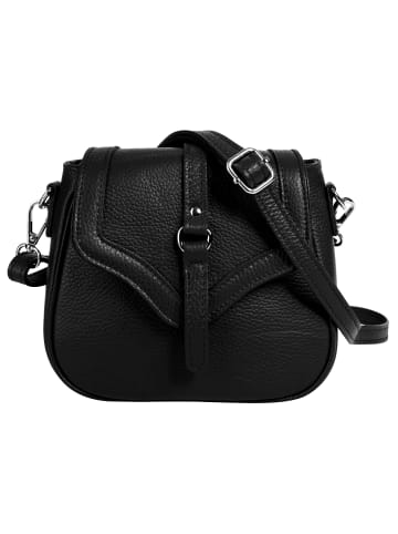 Cluty Umhängetasche echt Leder in schwarz