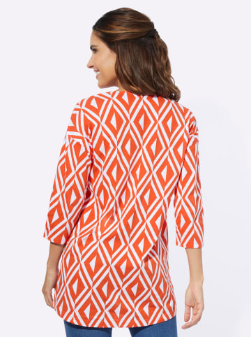 Sieh an! Longshirt in orange-ecru-bedruckt