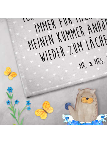 Mr. & Mrs. Panda Frotteetuch Pinguine trösten mit Spruch in Grau Pastell