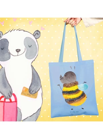Mr. & Mrs. Panda Shopping Tasche Hummel flauschig ohne Spruch in Sky Blue