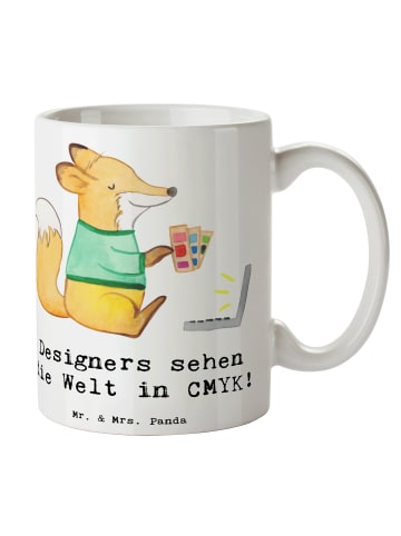 Mr. & Mrs. Panda Kaffeetasse CMYK Designer mit Spruch in Weiß