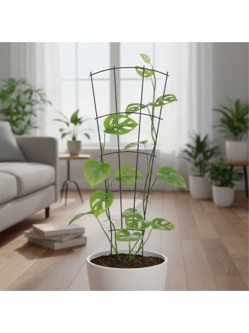 relaxdays Pflanzenstütze in Schwarz - (B)31 x (H)82 cm