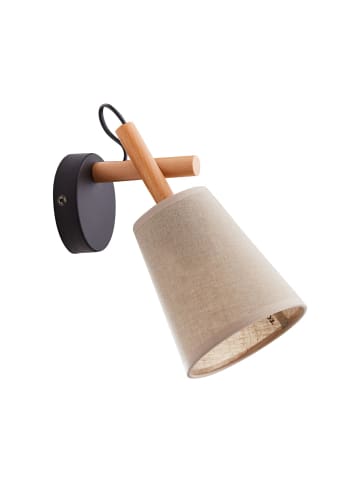 Licht-Erlebnisse Wandlampe in Holz hell Greige (Grau-Beige) Schwarz