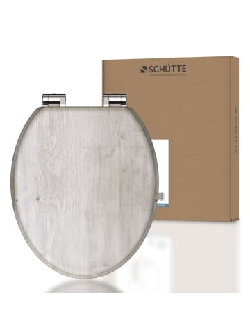 Schütte MDF WC Sitz LIGHT WOOD mit Absenkautomatik - (L) 45 x (B) 37 x (H) 5 cm