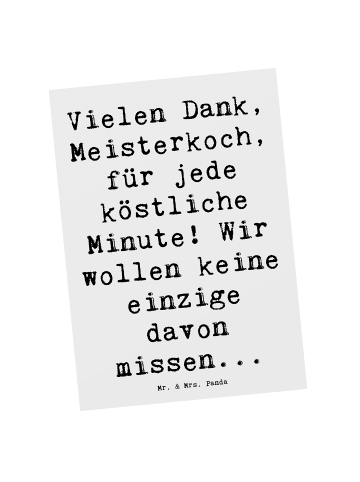 Mr. & Mrs. Panda Postkarte Spruch Danke Koch mit Spruch in Weiß