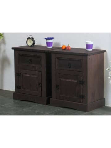 ebuy24 Nachttisch New Mexico Schwarz 53 x 38 cm