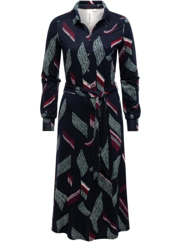 ragwear Blusenkleid Plantee Print in Navy
