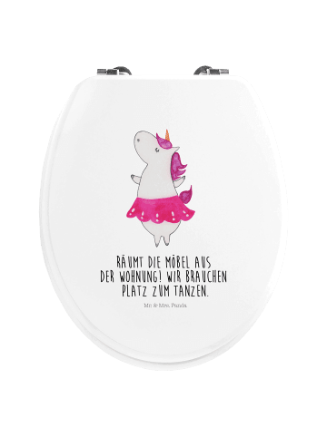Mr. & Mrs. Panda MDF WC Sitz Einhorn Ballerina mit Spruch in Weiß